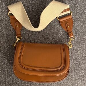 Zara Tan Leather Crossbody Bag